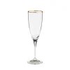 Sensa Collection Flutes 8 oz in Golden Rim, Set of 6
