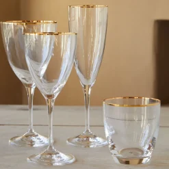 Sensa Collection Wine Glasses 9 oz. with Golden Rim, Set of 6