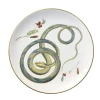 Serpentine Dinner Plate in Blue Serpentine with Flower