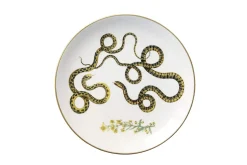 Serpentine Dinner Plate with Flowers