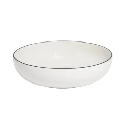 Serving Bowl in Navy Rim