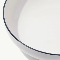 Serving Bowl in Navy Rim
