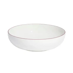 Serving Bowl in Red Rim