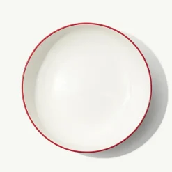 Serving Bowl in Red Rim