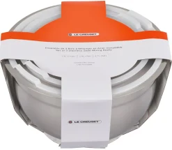 Set of 3 Nested Mixing Bowls w/ Nonslip Silicone Base & Plastic Air Tight Lids