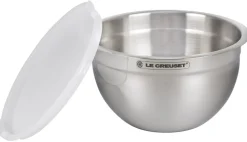 Set of 3 Nested Mixing Bowls w/ Nonslip Silicone Base & Plastic Air Tight Lids