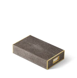 Shagreen Oversized Match Box, Chocolate