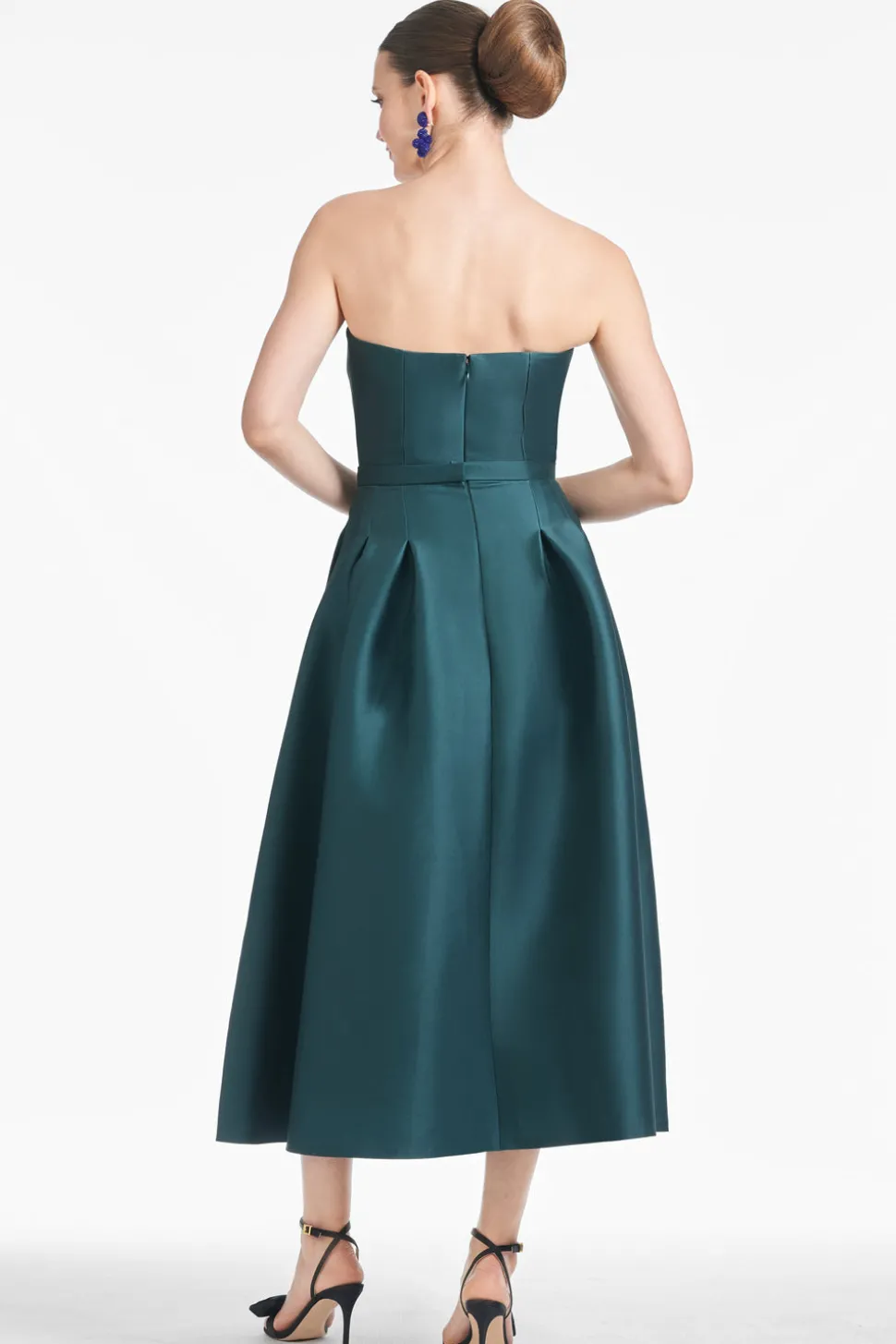 Shay Dress in Forest Green Placement Ikat