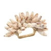 Shell Fringe Napkin Ring in Ivory & Brown, Set of 4