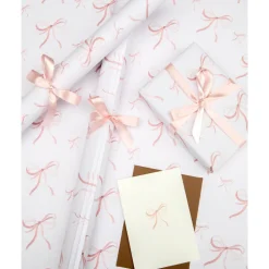 Shell Pink Bow Wrapping Paper