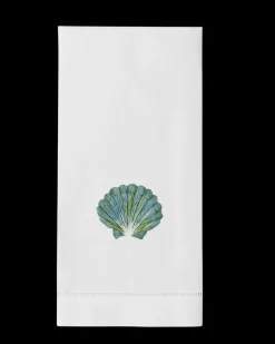 Shell Scallop Teal Hand Towel