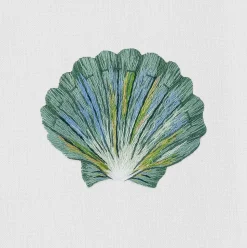 Shell Scallop Teal Hand Towel