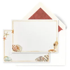 Shells on Shells Stationery Cards, Personalized Set of 50