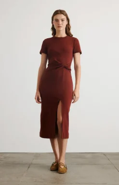 Short Sleeve Cody Dress in Raisin