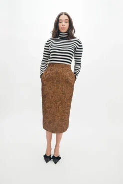 Sienna Skirt in Bronze Brocade