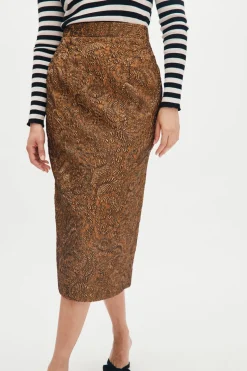 Sienna Skirt in Bronze Brocade