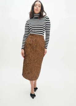 Sienna Skirt in Bronze Brocade