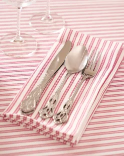 Signature Antique Red Ticking Table Linen