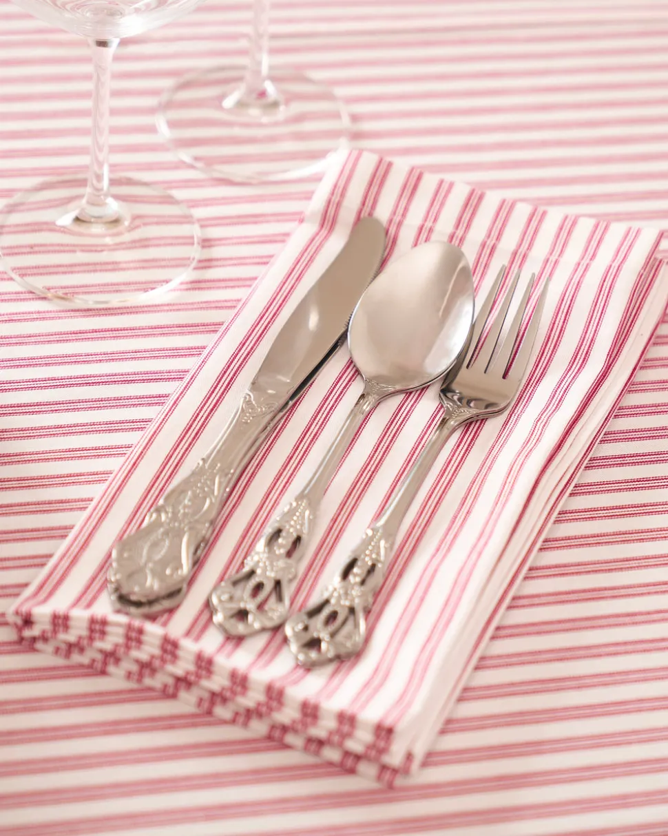 Signature Antique Red Ticking Table Linen