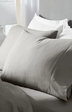 Signature Hemmed Pillowcase Set in Stone