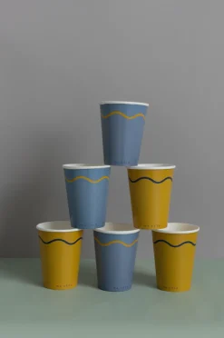 Signature Paper Cups in Blue & Yellow