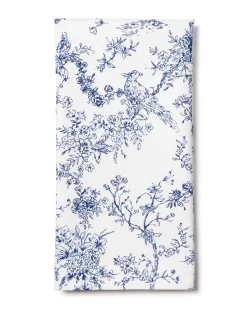Signature Twill Napkin Set in Navy French Ticking & Timeless Toile