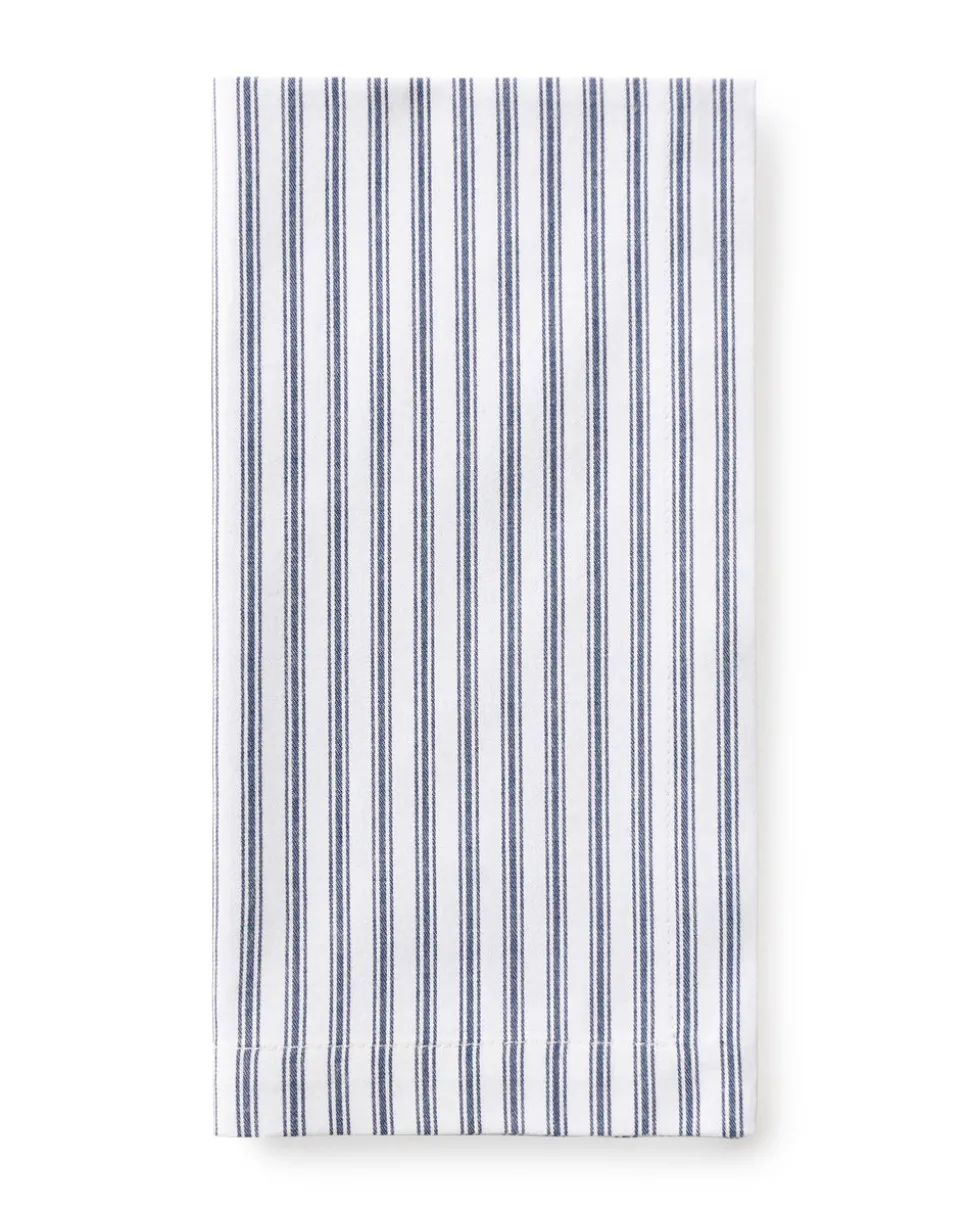 Signature Twill Napkin Set in Navy French Ticking & Timeless Toile