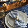 Signature Twill Napkins in Navy French Ticking, Set of 4