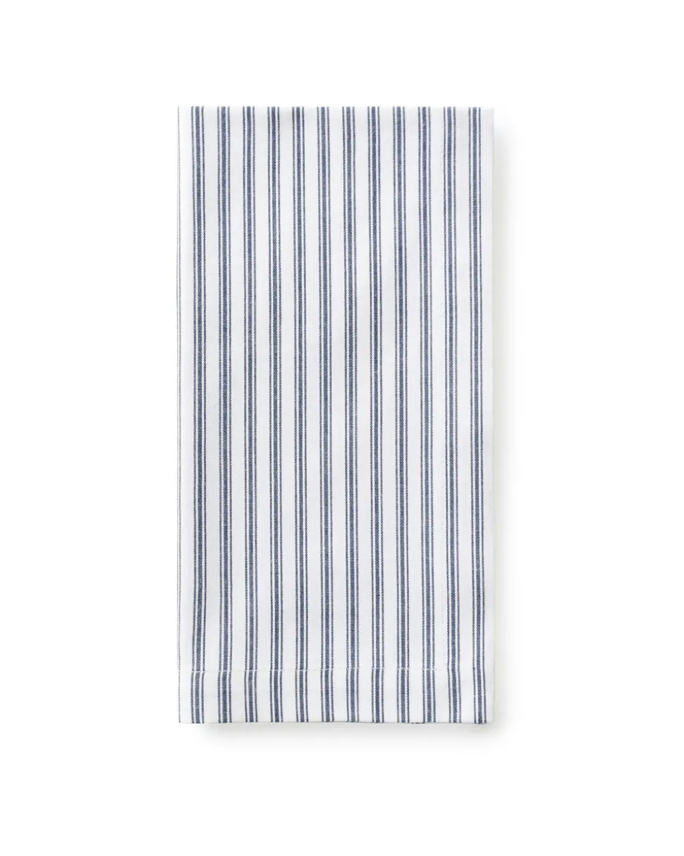 Signature Twill Napkins in Navy French Ticking, Set of 4