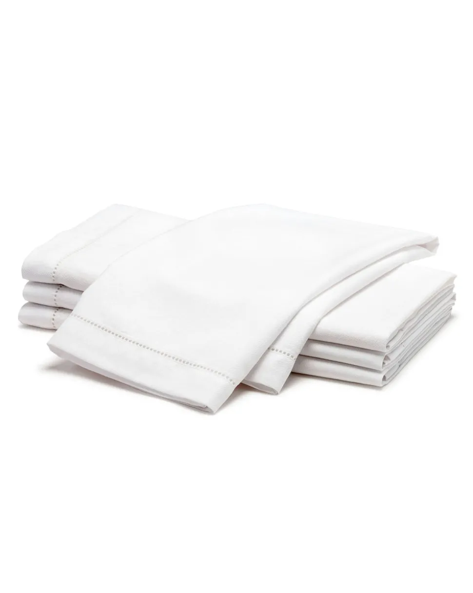 Signature Twill Napkins in Navy French Ticking, Set of 4