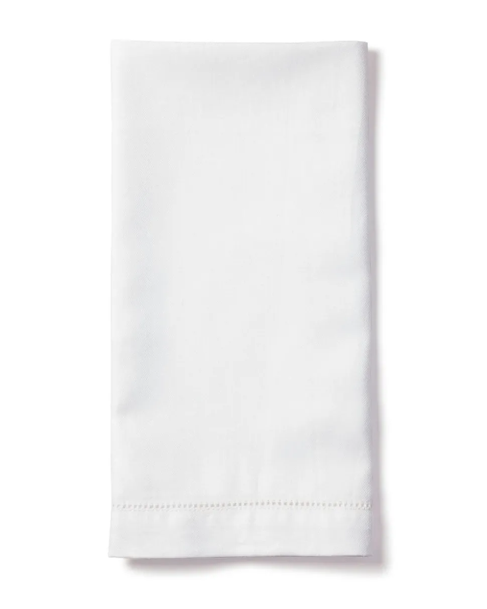 Signature Twill Napkins in Navy French Ticking, Set of 4