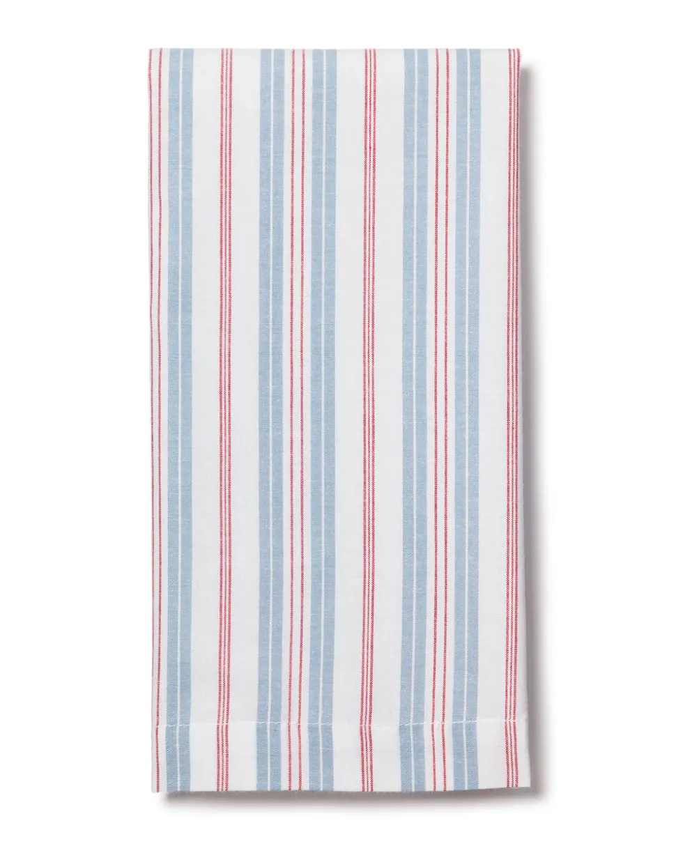 Signature Twill Napkins in Navy French Ticking, Set of 4