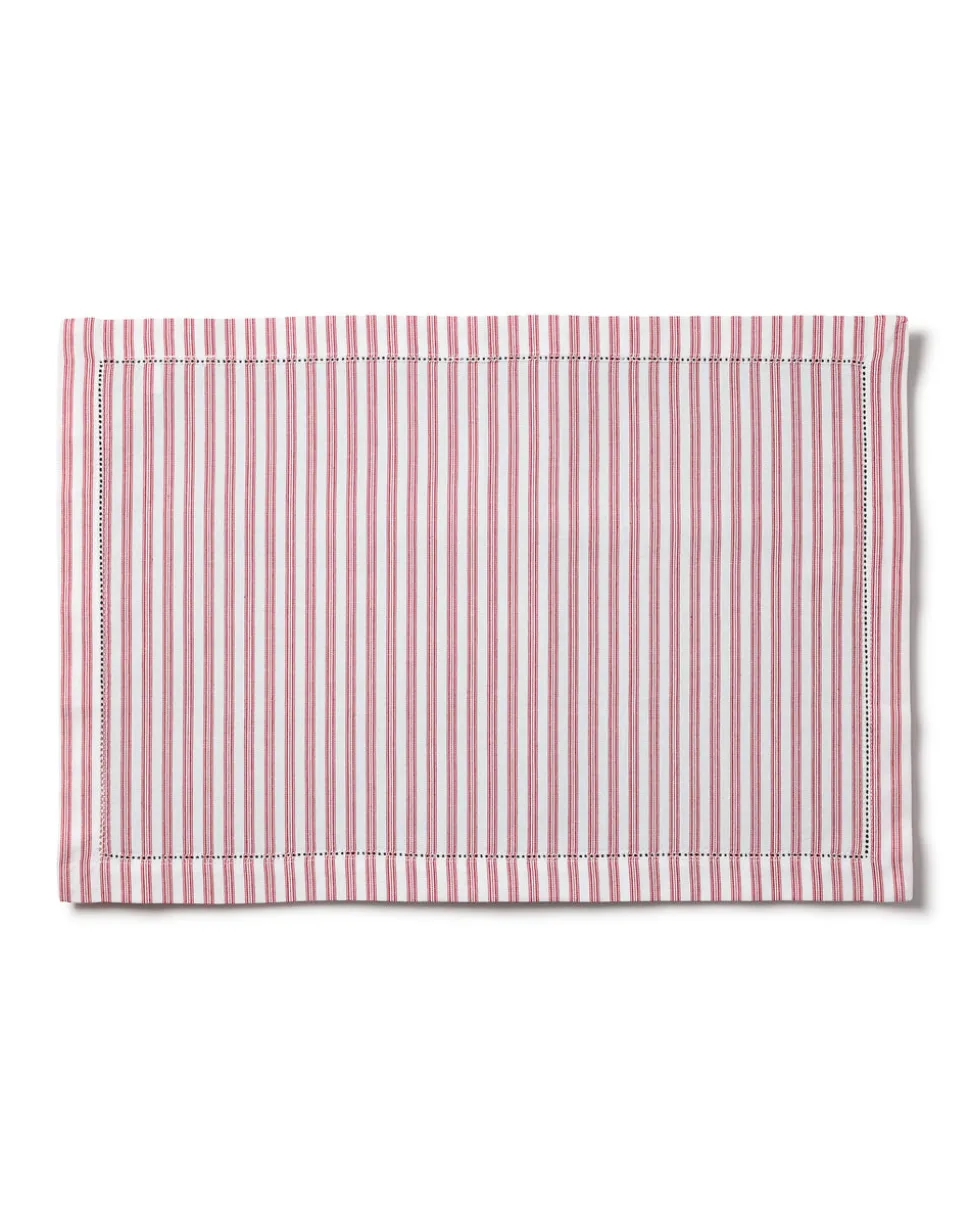 Signature Twill Placemats in Antique Red Ticking
