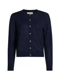 Silk Blend Cardigan in Navy