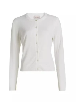 Silk Blend Cardigan in White