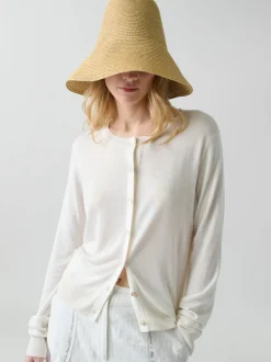 Silk Blend Cardigan in White