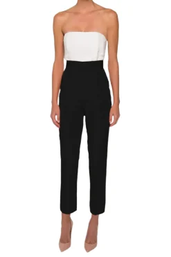 Silk Faille Strapless Bustier in White