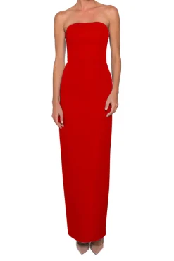 Silk Faille Strapless Column Gown