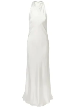 Silk Halter Dress with Organza Back Strap | STYLE 029