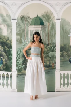 Silk Taffeta Yass Skirt in Off-White