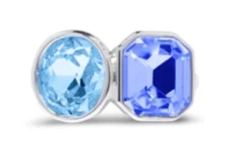 Silver Aqua/Blue Two Stone Ring