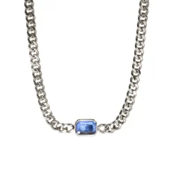 Silver Chunky Gem Choker