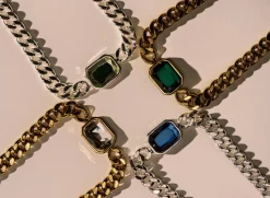 Silver Chunky Gem Choker