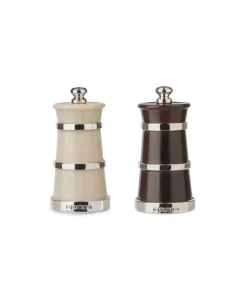 Silver Ivorine Salt & Rosewood Pepper Mill Set