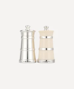 Silver Ivorine Salt & Silver Pepper Mill Set