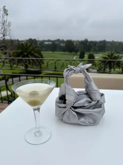 Silver NLA Silk Knot Bag