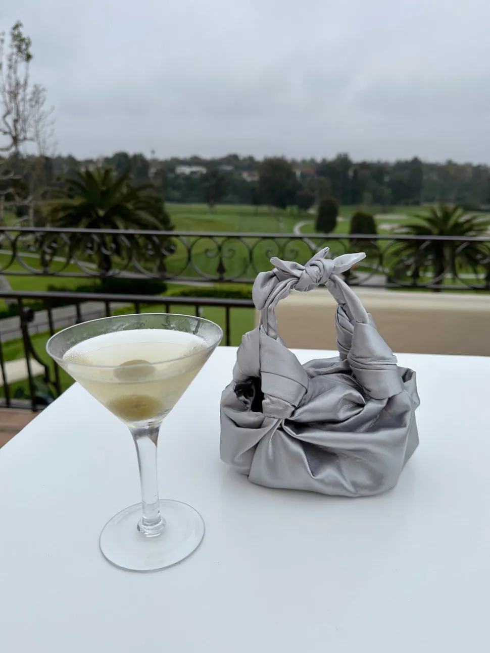 Silver NLA Silk Knot Bag
