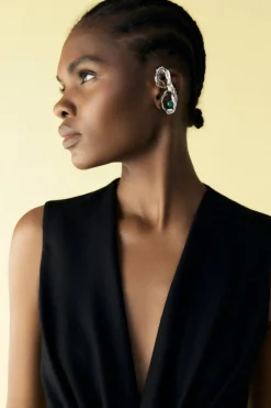 Silver Spiral Over Ear Cuff