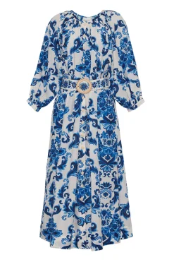 Simone Dress in Fiore Evening Blue