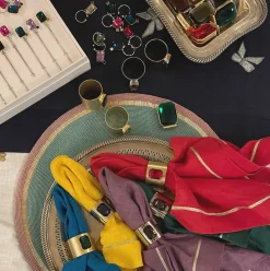 Single Gem Napkin Ring in Amethyst, Set of Two